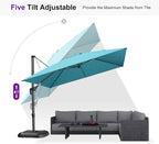 PURPLE LEAF Umbrella with Base and Cover 10' x 10' Easy Assembly Turquoise | - Image 8