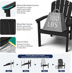 Compact Stackable Adirondack Chairs, All Weather HDPE, All-Weather - Image 6