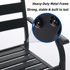 Patio Dining Chairs Set of 8, Metal Patio Furniture Set - Image 5