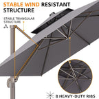 9' X 12' Cantilever Outdoor Patio Umbrellas - Image 6