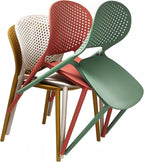 2xhome Set of 3 Patio Dining Chairs | Modern Stackable Outdoor Pool Side Chair - Image 4