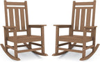 Oversized Outdoor Rocking Chair Set of 2, HDPE Patio Rockers by KINGYES