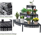 3-Tier Metal Plant Stand, Corner Plant Stands Outdoor Indoor | Semi-circular - Image 5