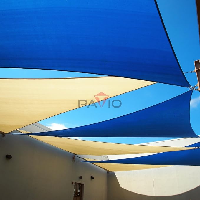 Patio Paradise 9' x 9' x 9' Sun Shade Sail Triangle Canopy Shade Cloth Fabric - Image 6
