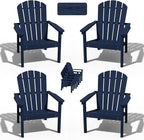 Stackable Adirondack Chairs Set of 4, Compact HDPE, All-Weather by nevilywood