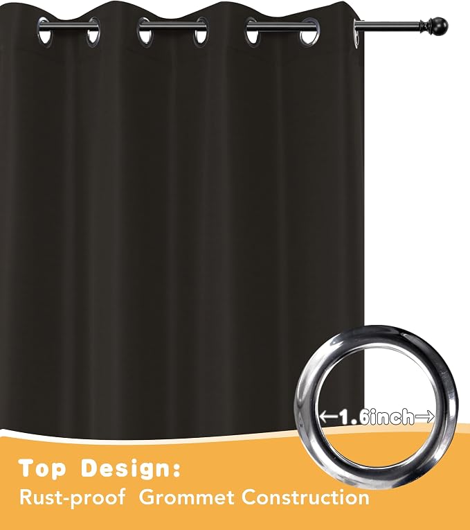 Outdoor Curtains for Patio Waterproof 2 Pcs 54x84 Inch Chocolate | Poolside - Image 4