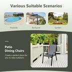 COSTWAY Patio Stackable Dining Chairs Set of 2 - Image 8