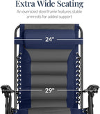 Best Choice Products Oversized Padded Zero Gravity Chair, Folding Outdoor Patio - Image 4