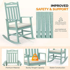 VINGLI Outdoor Rocking Chair Set of 2 Wood Rocking Chair - Image 4