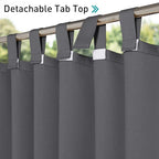 NICETOWN 2 Panels=104" Width Patio Curtains Outdoor Waterproof Extra Long 108" - Image 3