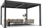 AirWire 10x12 FT Louvered Pergola Dark Gray | Metal Gazebo - Image 7
