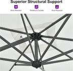 PURPLE LEAF Patio Outdoor Umbrella 9' x 9' Square All-Weather White | Large - Image 4