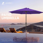 JEAREY 9FT Outdoor Patio Umbrella, Market Umbrella, Dark Purple | Outdoor Table - Image 7