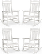 SERWALL Outdoor Rocking Chair Set of 4, Patio Rocking Chair, Porch Rocker by SERWALL