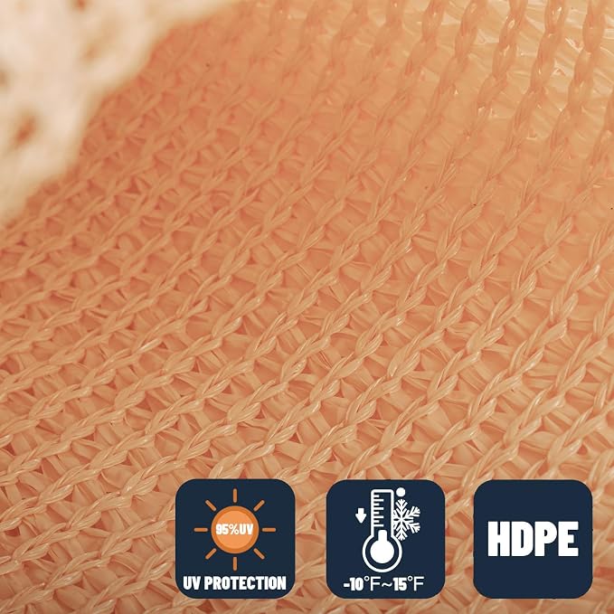 SUNNY GUARD Custom Size 6'x12'x13.4' Peach Fuzz Sun Shade Sail Right Triangle - Image 4