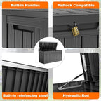 80 Gal Resin Outdoor Storage Box Waterproof Lockable Deck Box | UV-resistant - Image 3