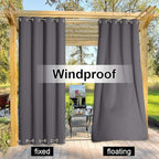 NICETOWN Outdoor Curtain for Patio Waterproof 108" Length, Windproof Thermal - Image 4