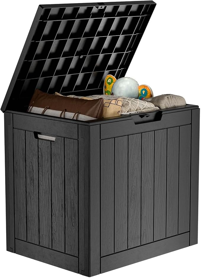 PatioZen 35 Gallon Deck Box Outdoor, Weatherproof Resin Patio Storage Box by OutdoorLivingPerfected