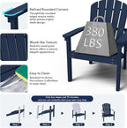 Compact Stackable Adirondack Chairs, All Weather HDPE, All-Weather - Image 6