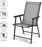 GIANTEX Set of 4 Folding Patio Chairs, Outdoor Portable Dining Chairs - Image 7