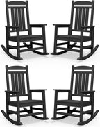 SERWALL Outdoor Rocking Chair Set of 4, Patio Rocking Chair, Porch Rocker by SERWALL