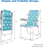 VINGLI Patio Lawn Webbed Folding Chairs Set of 2, Outdoor Beach Chair Portable - Image 4