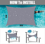 Neween Waterproof Shade Sails，Rectangle UV Block Light Grey Sun Shade Sail - Image 5