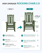 SERWALL Oversized Outdoor Rocking Chairs Set of 2, HDPE Patio Rocker - Image 3