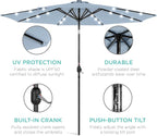 Best Choice Products 10ft Solar Polyester LED Lighted Patio Umbrella w/Tilt - Image 5