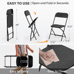 VINGLI 12 Pack Black Plastic Folding Chair, Indoor Outdoor Portable Stackable - Image 3