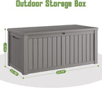 Outdoor Storage Box, 155 Gallon Large Outdoor Resin Deck Box, Storage - Image 2