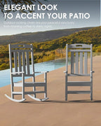 Outdoor Rocking Chair, All-Weather Resistant Poly Lumber Rocker Chair Outdoor - Image 6