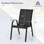 Tangkula Patio Dining Chairs Set of 4, Outdoor Stackable All Weather Heavy Duty - Image 3