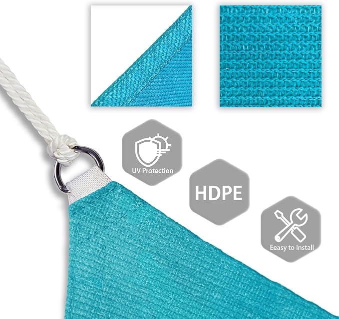 Patio Paradise 18' x 18' x 18' Sun Shade Sail Triangle Canopy Shade Cloth - Image 3