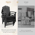 Oversized Stackable Adirondack Chair Set of 4, HDPE Fire Pit Chair | All-Weather - Image 9