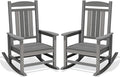 Oversized Outdoor Rocking Chairs Set of 2, Porch Rocker Unique Gray | by KINGYES