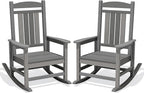 Oversized Outdoor Rocking Chairs Set of 2, Porch Rocker Unique Gray | by KINGYES