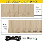 NICETOWN Gazebo Curtains Outdoor Waterproof W100 x L84 in Biscotti Beige | - Image 2