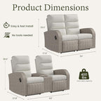 Oversized 2 Pieces Wicker Outdoor Recliner Loveseat - Image 2