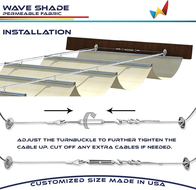 Windscreen4less 3' x 15' Retractable Sun Shade Canopy Cover Sliding Wave Shade - Image 6