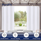 PureFit Outdoor Curtains for Patio Waterproof Weatherproof Outside Curtains | - Image 3