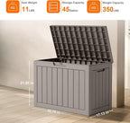 PatioZen 45 Gallon Resin Deck Box, Outdoor Lockable Storage Box - Image 3