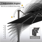 10 X 13 FT Cantilever Patio Outdoor Umbrella, Heavy Duty Aluminum Frame - Image 7