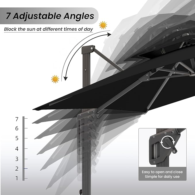 10 X 13 FT Cantilever Patio Outdoor Umbrella - Image 7
