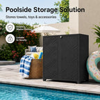 ADDOK Outdoor Storage Cabinet, 60 Gallon Waterproof Resin Patio Storage Cabinet - Image 7