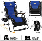 Colegence Oversized Padded Zero Gravity Chair, 400 lb, 0-170° locking recline - Image 3