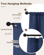 Outdoor Curtains for Patio Waterproof Rod Pocket 4 Pcs 54x84 Inch Navy | - Image 3