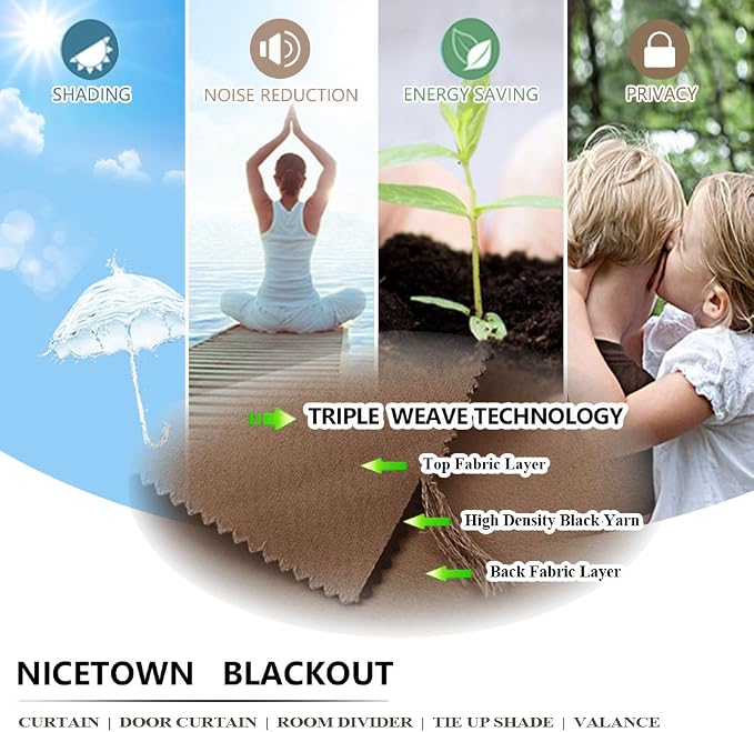 NICETOWN Outdoor Patio Curtain Windproof and Waterproof, Grommet Top & Bottom - Image 6