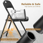 Bonnlo 4-Pack Black Plastic Folding Chairs, Portable Seat - Image 6