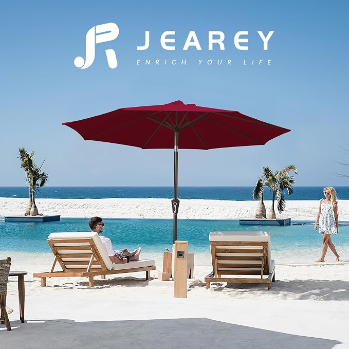JEAREY 10FT Outdoor Patio Umbrella Outdoor Table Umbrella - Image 6